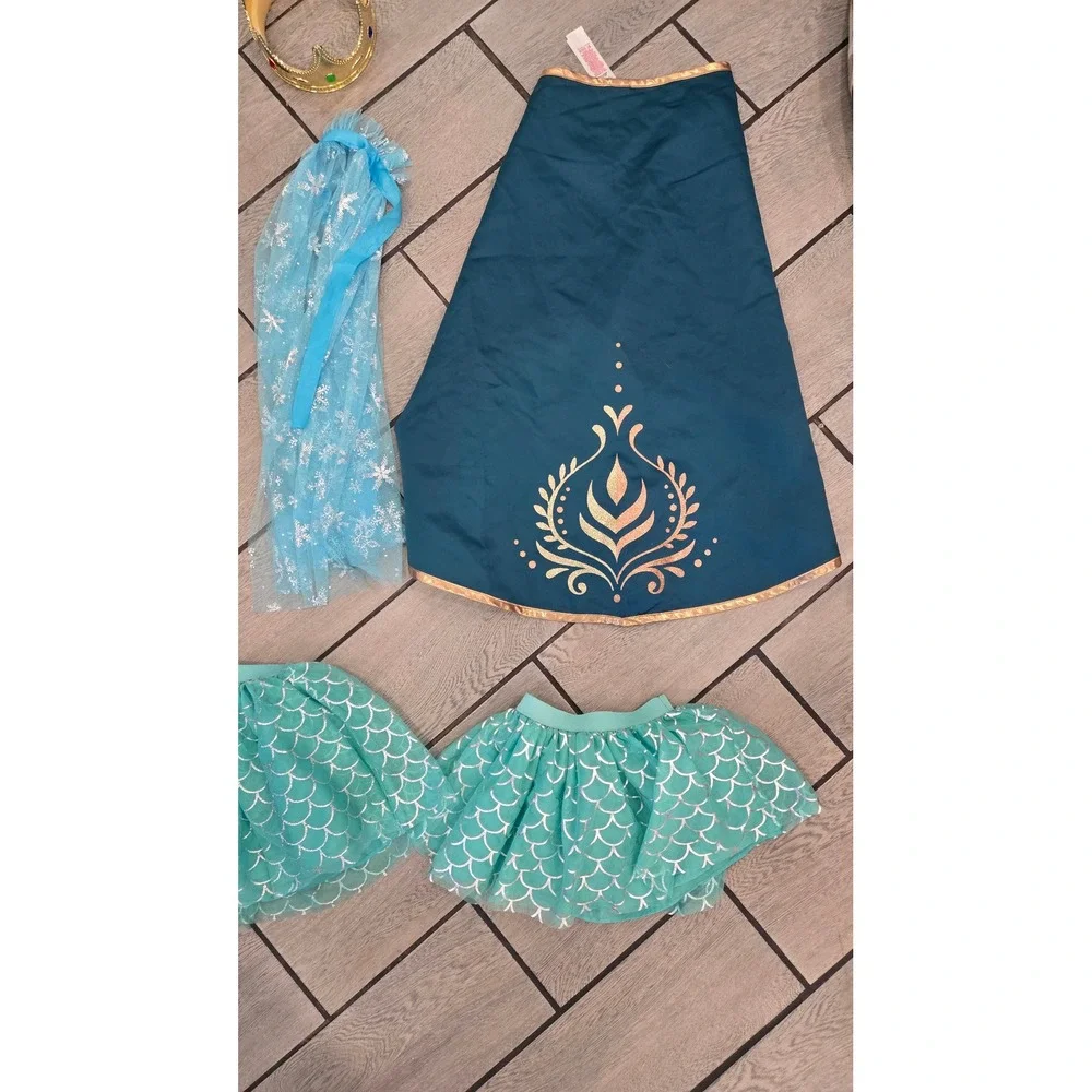 Costume Bundle-Disney Princess Frozen Anna Elsa Mermaid Tutu Cape Crown Costume